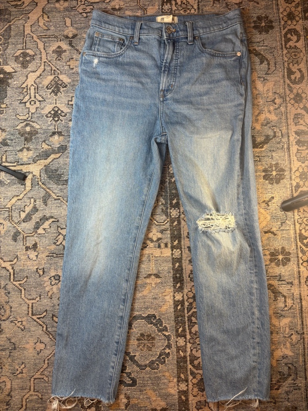 Madewell The Perfect Vintage High Rise Straight Jeans in Light Blue